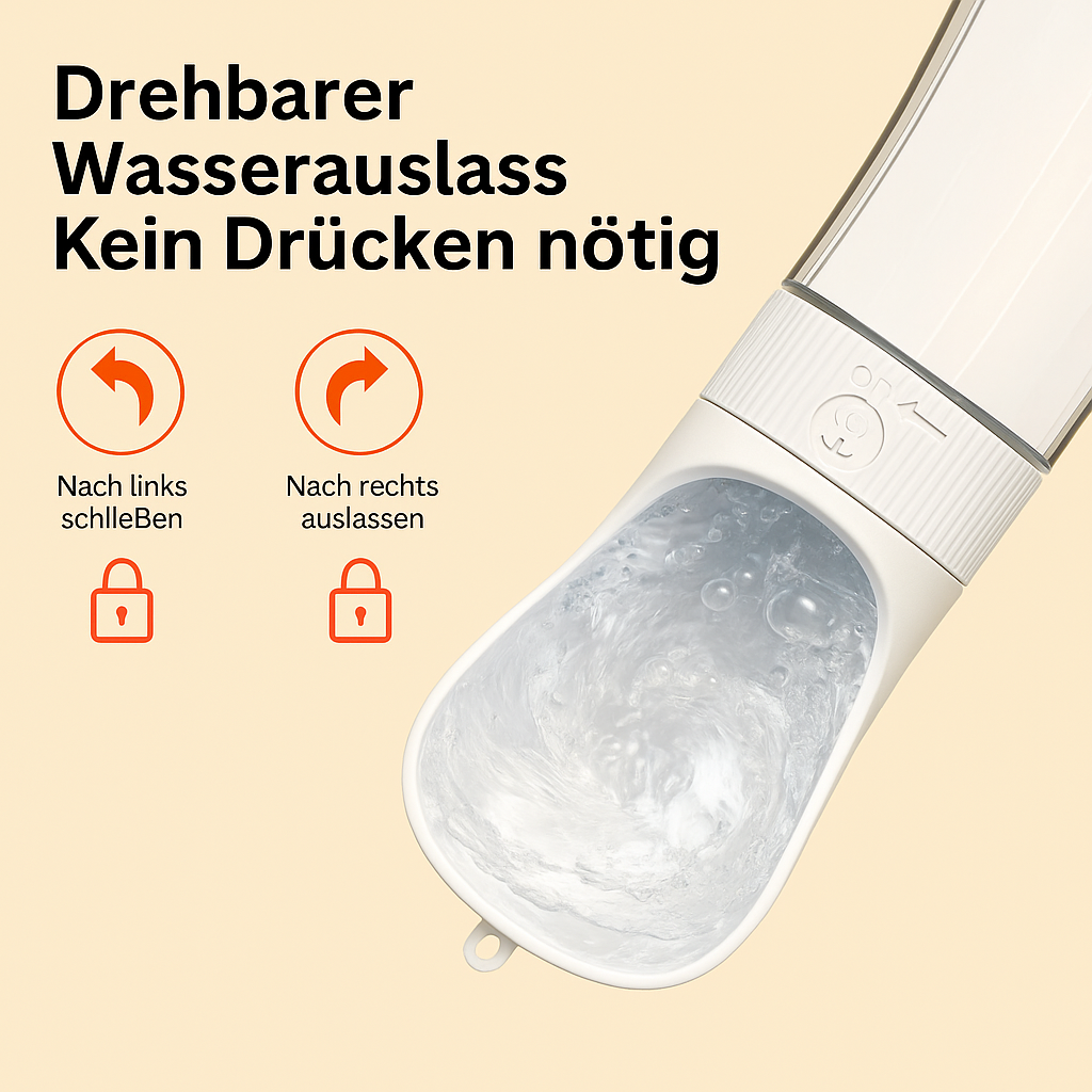 Tragbare Hundewasserflasche – Weiß
