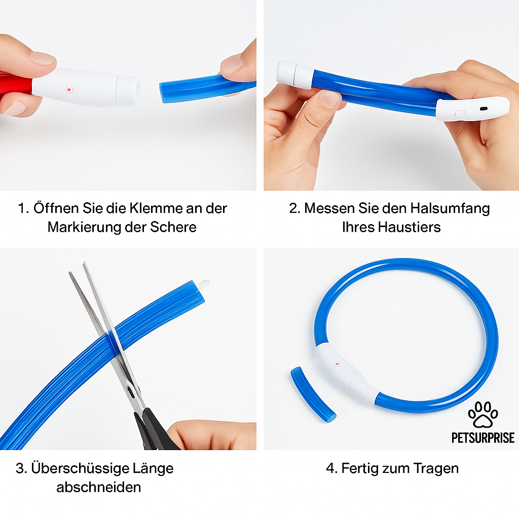 LED-Hundehalsband, USB wiederaufladbar – 3 Leuchtmodi