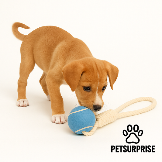 Hundespielzeug mit Tennisball – Robustes Baumwollseil, Kaubeständig & Interaktives Training für alle Hunde