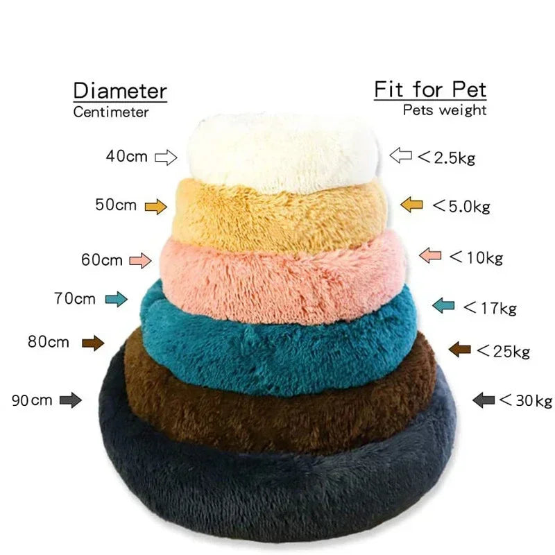 Katzenbett „Donut“ – Super Weich, Waschbar & Beruhigend, Plüsch-Haustierbett in 5 Größen (S–XXL)