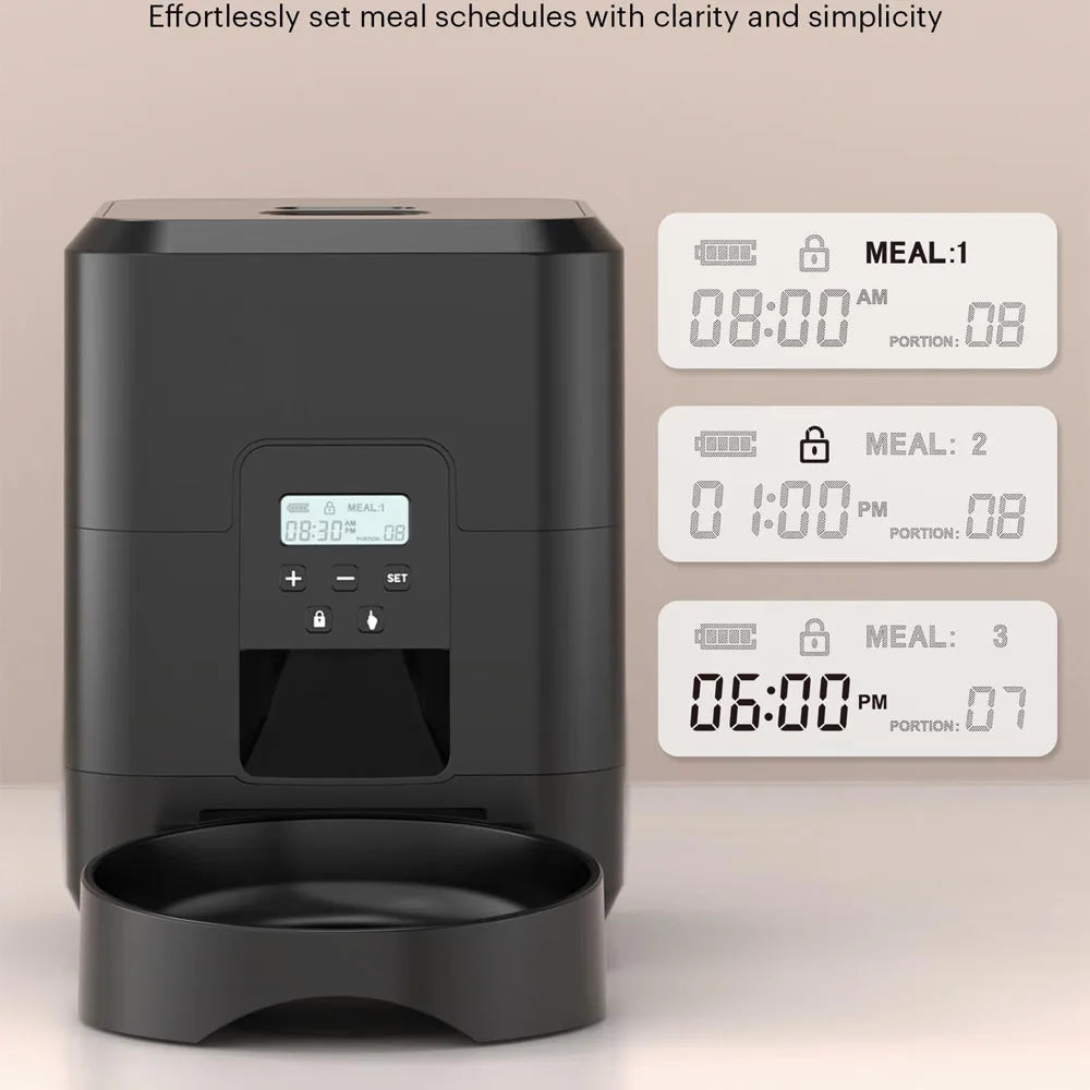 🐾 Automatischer Futterspender für Katzen – Mit LCD-Display & Zeitsteuerung, 50–100g Portionen