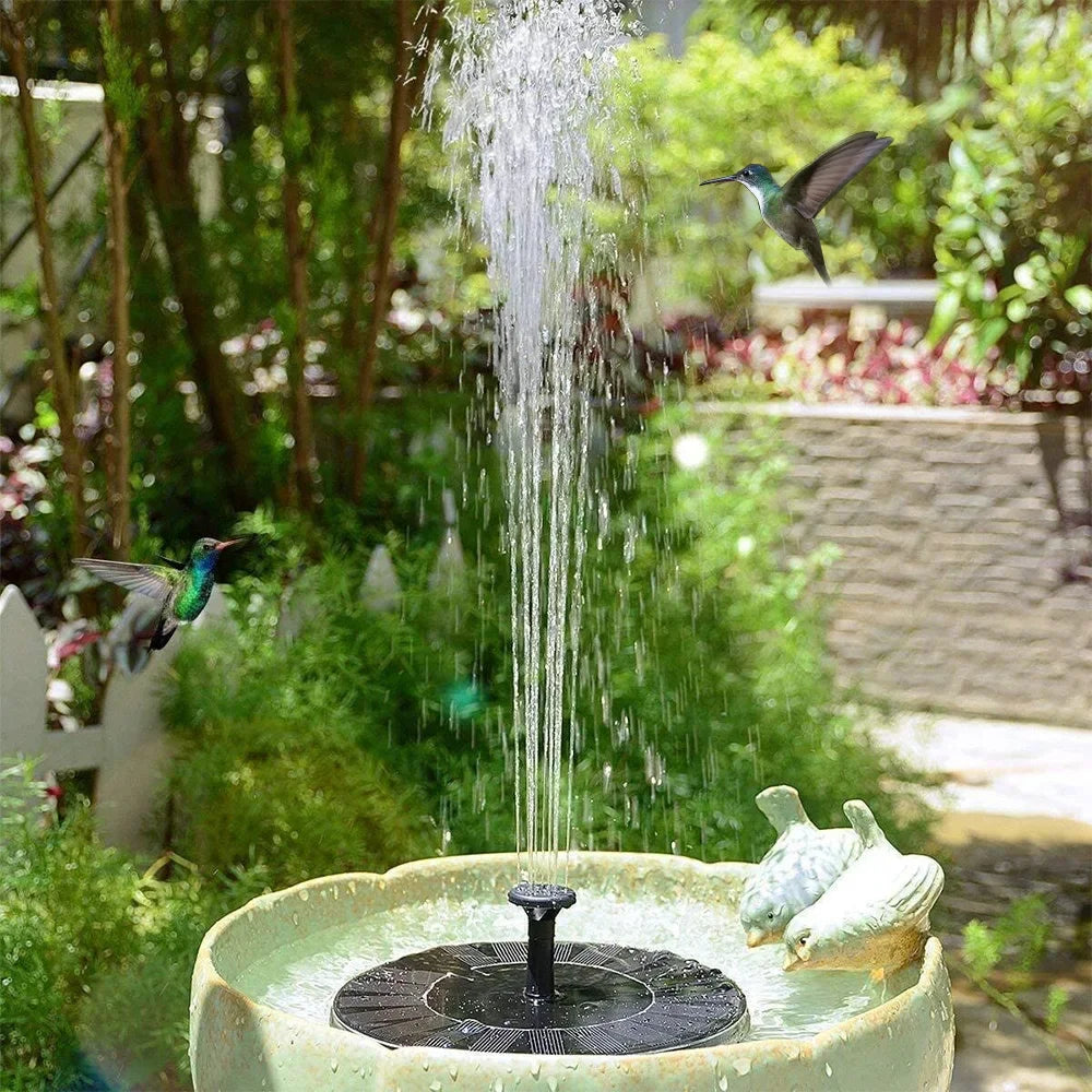 Solar Springbrunnen für Garten, Teich & Vogelbad – Mini-Solarpumpe mit Düsenaufsätzen