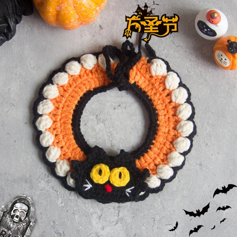 🎃🐱 Halloween Halstuch für Katzen & kleine Hunde – Süßes Kostüm mit Schal & Kragen