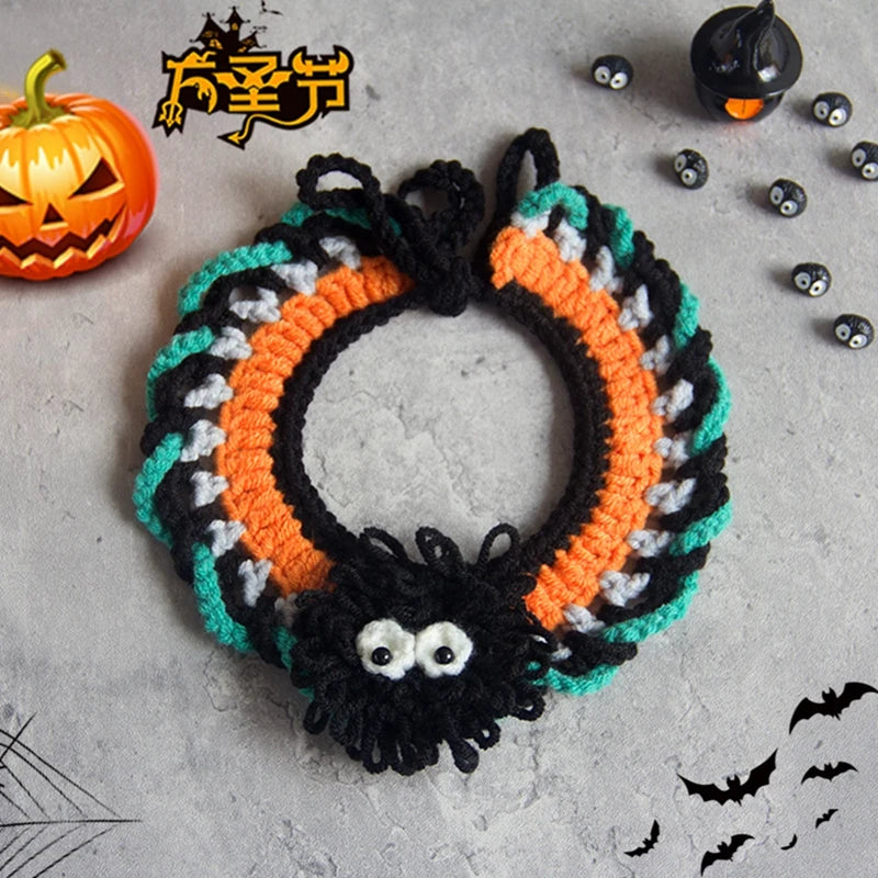 🎃🐱 Halloween Halstuch für Katzen & kleine Hunde – Süßes Kostüm mit Schal & Kragen