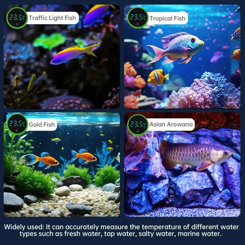 Kabelloses Digitales Aquarium-Thermometer – LED-Display & Touch-Funktion | Temperaturmessung 0–60 °C