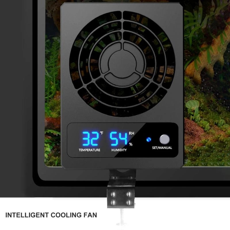 Intelligenter Terrarium-Kühlventilator – Mit LED-Temperaturanzeige & Automatischer Steuerung | Für Reptilien & Amphibien
