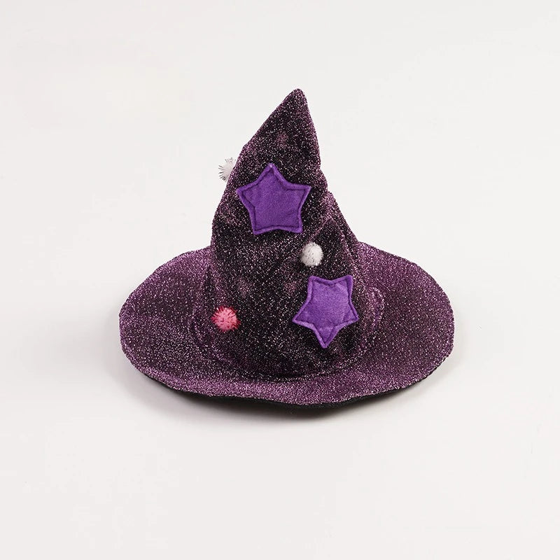 🧙♀️🐾 Lila Hexenumhang mit Hexenhut für Katzen & kleine Hunde – Halloween-Kostüm für
