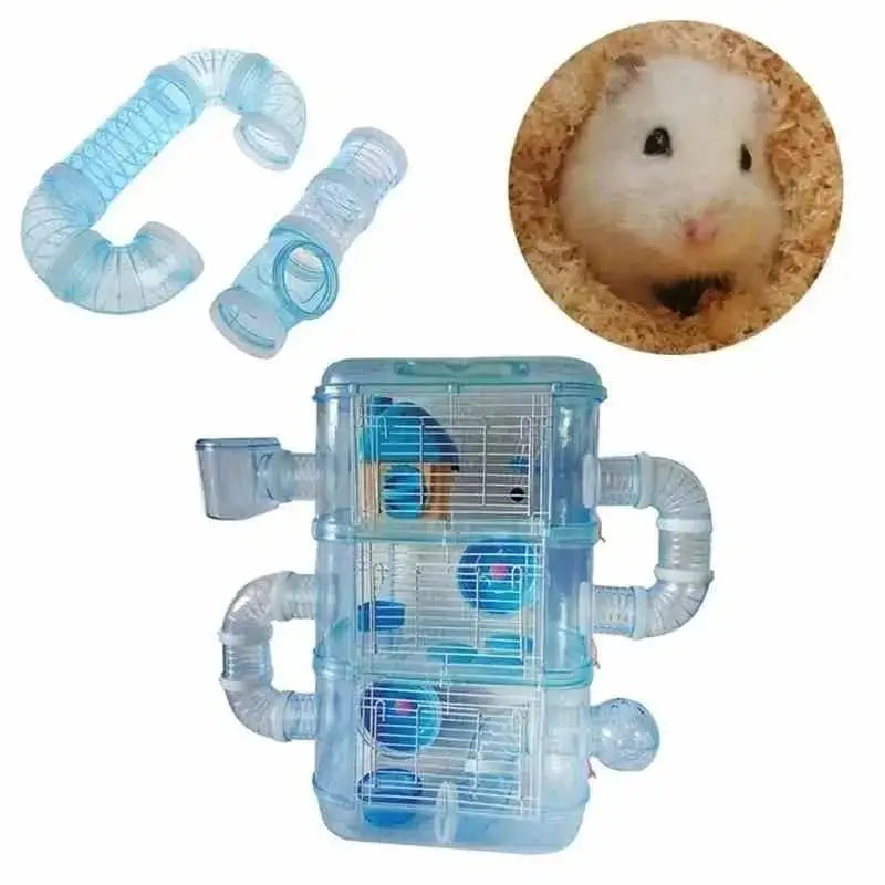 Hamster Tunnel-Set – U-förmige Kunststoffröhren für Käfigerweiterung & Spielspaß | DIY Röhrensystem für Goldhamster