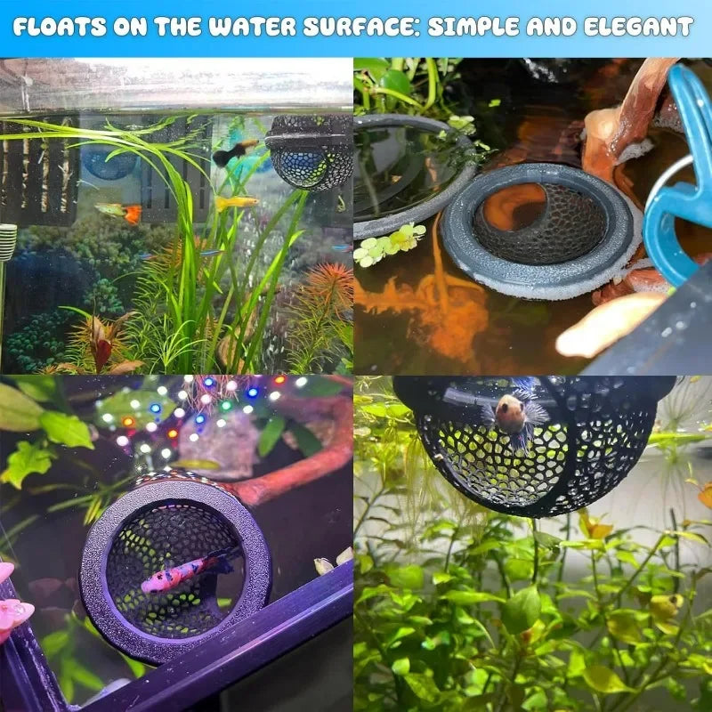 Aquarium Schwimmhöhle 3-in-1 – Betta & Garnelen Versteck, Futterring & Ruheplatz | Schwimmende Dekoration