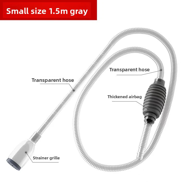 Aquarium Siphon Reinigungs-Set – 3-in-1 Kiesreiniger, Mulmsauger & Wasserwechsel-Tool | Mit Verlängerungsschlauch