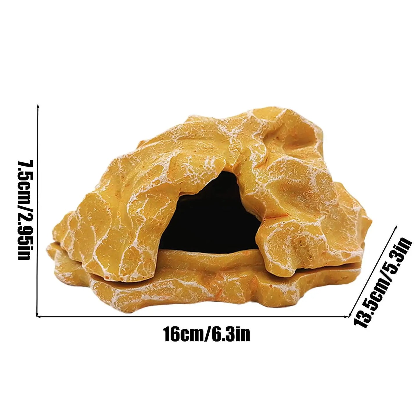 Resin Felsen-Höhle für Reptilien – Versteck & Sonnenplatz für Schildkröten, Echsen, Geckos, Frösche & Aquarien