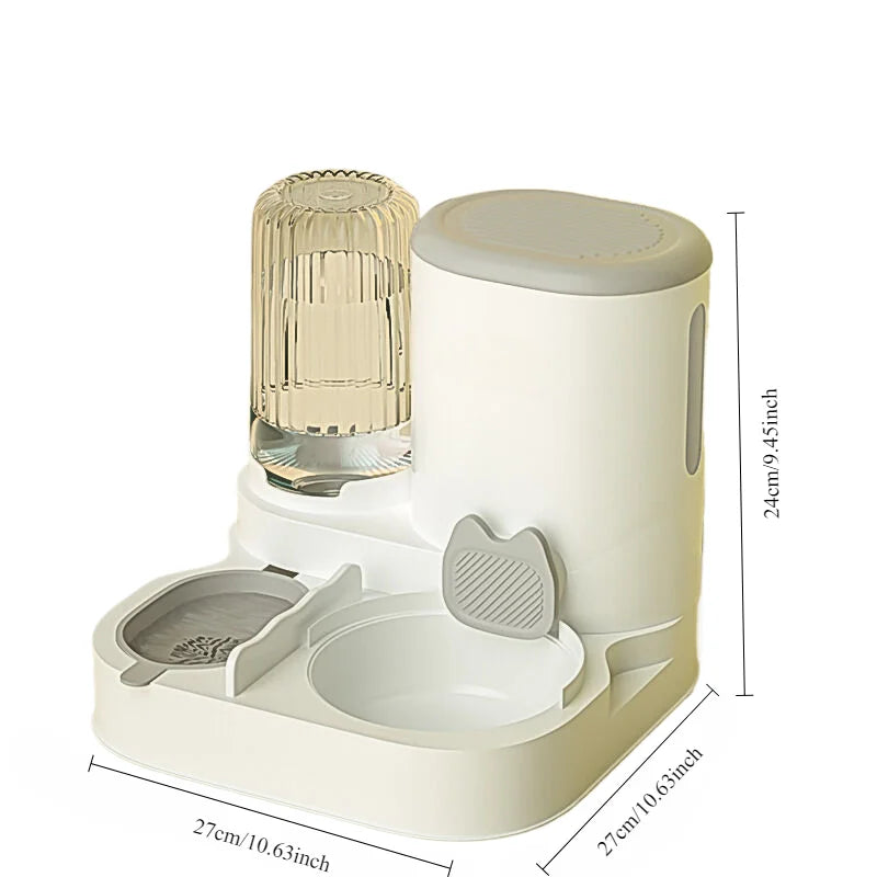 Automatischer Futter- & Wasserspender für Katzen & kleine Hunde – 2-in-1 Napfstation