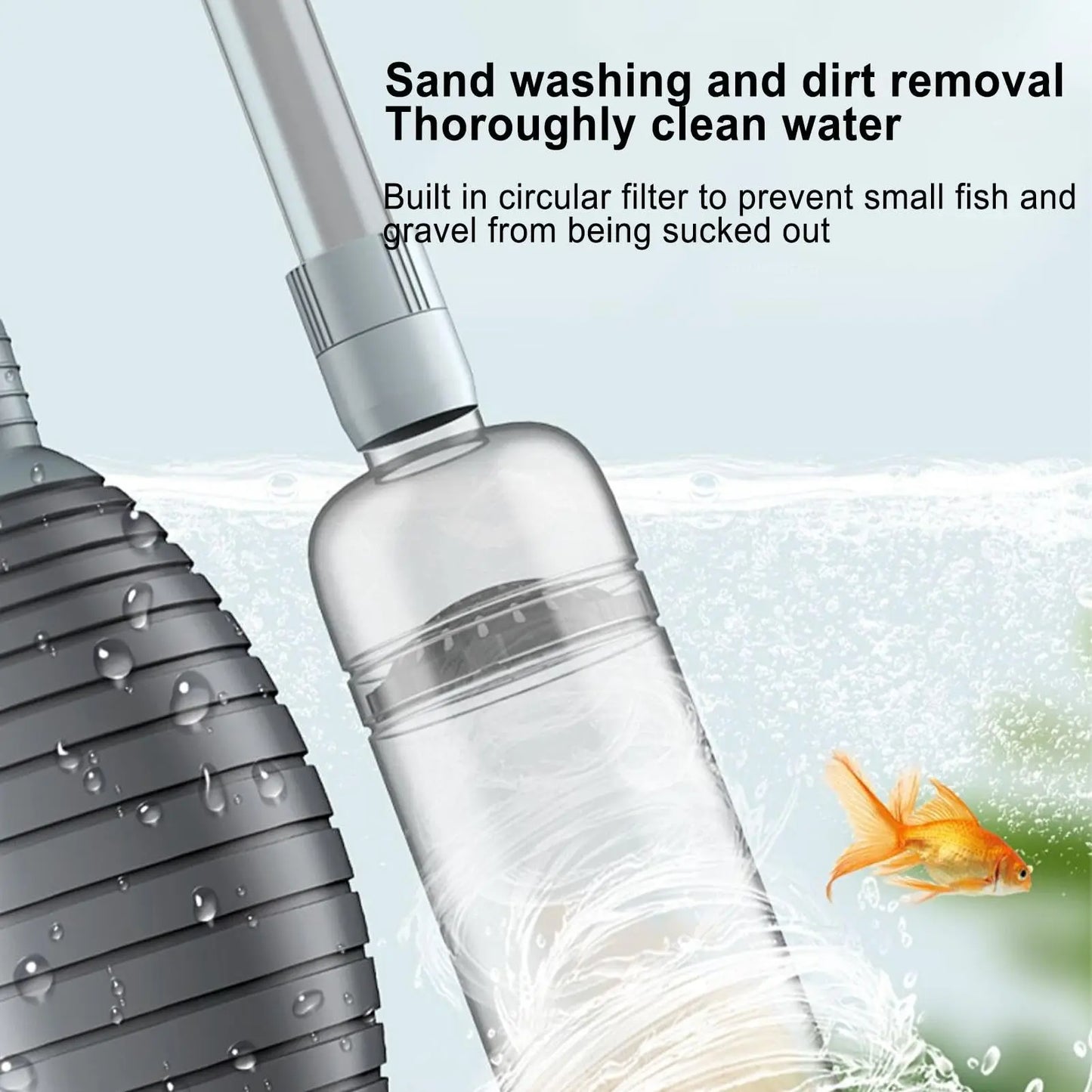 Aquarium Siphon Reinigungs-Set – 3-in-1 Kiesreiniger, Mulmsauger & Wasserwechsel-Tool | Mit Verlängerungsschlauch