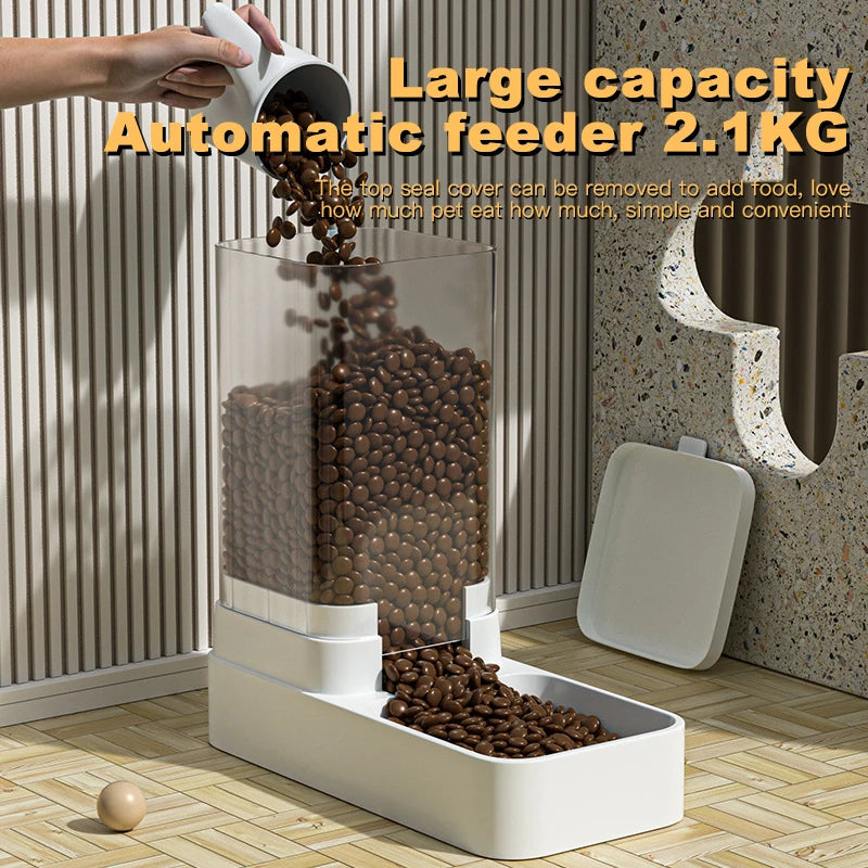 Automatischer Katzen- & Hundefutterspender mit Wasserbehälter – 3.8L/3.3L, BPA-frei, Schwerkraftsystem