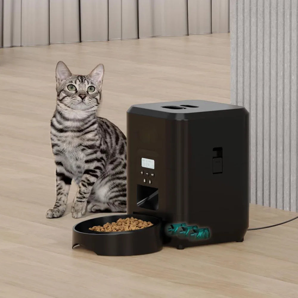 🐾 Automatischer Futterspender für Katzen – Mit LCD-Display & Zeitsteuerung, 50–100g Portionen