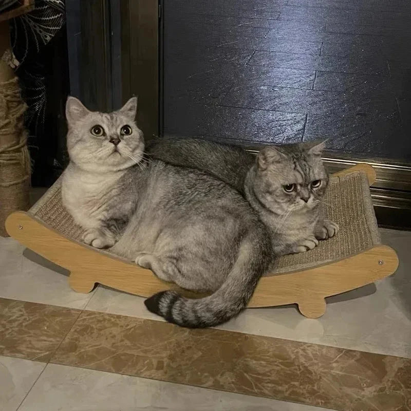Katzen Kratzbrett & Bett – Abnehmbar, Strapazierfähig, Multifunktional aus Sisal & Holz