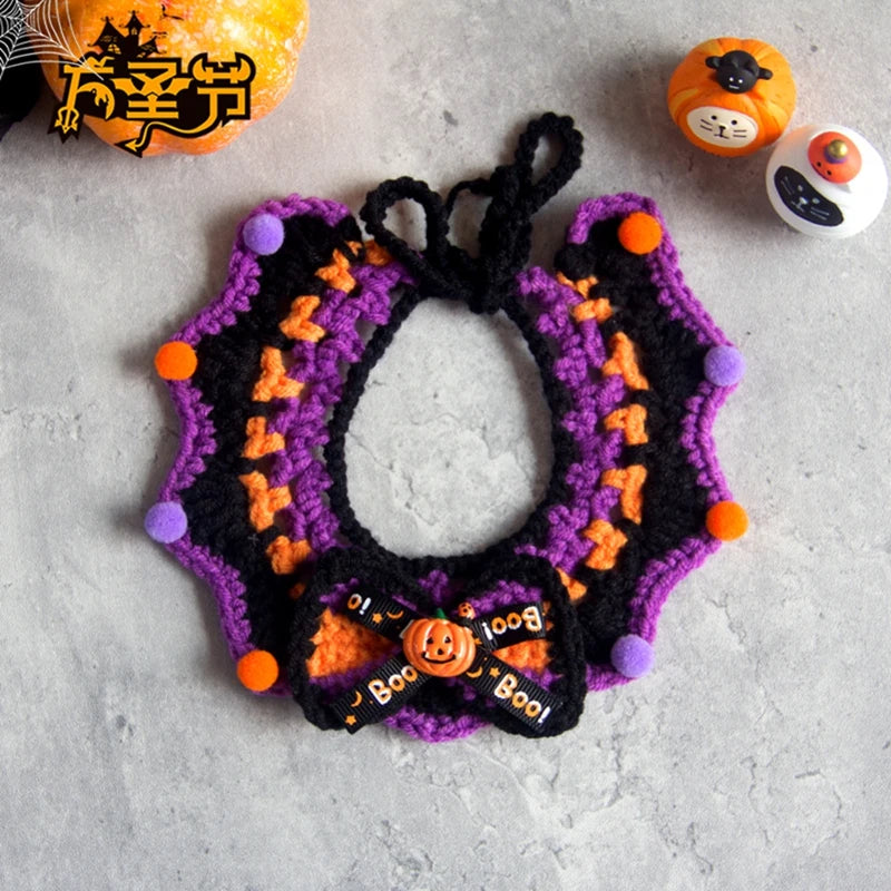 🎃🐱 Halloween Halstuch für Katzen & kleine Hunde – Süßes Kostüm mit Schal & Kragen