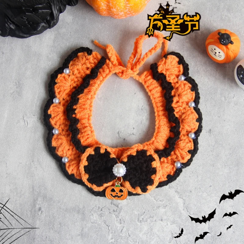 🎃🐱 Halloween Halstuch für Katzen & kleine Hunde – Süßes Kostüm mit Schal & Kragen