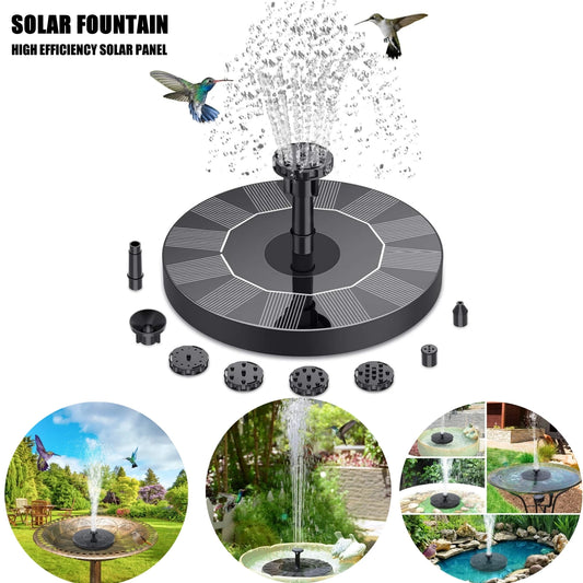 Solar Springbrunnen für Garten, Teich & Vogelbad – Mini-Solarpumpe mit Düsenaufsätzen