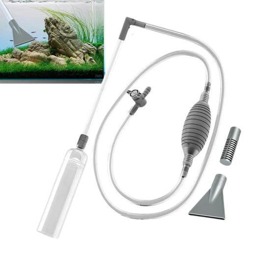 Aquarium Siphon Reinigungs-Set – 3-in-1 Kiesreiniger, Mulmsauger & Wasserwechsel-Tool | Mit Verlängerungsschlauch