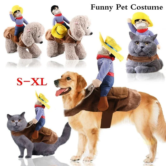 🤠🐶 Cowboy-Kostüm für Hunde mit Hut – Lustiges Western-Outfit für Halloween, Weihnachten & Partys