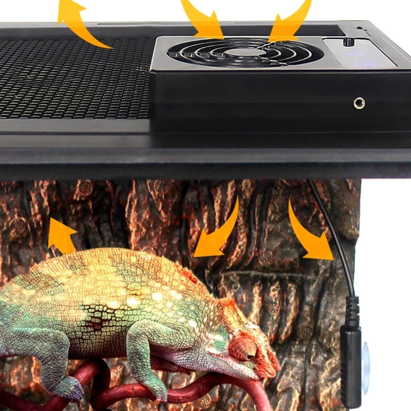 Intelligenter Terrarium-Kühlventilator – Mit LED-Temperaturanzeige & Automatischer Steuerung | Für Reptilien & Amphibien