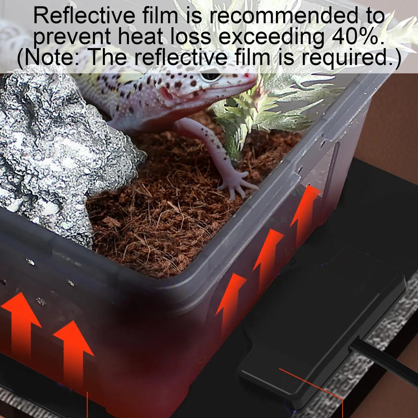 Reptilien-Heizmatte 10 Stufen – Temperaturregulierbare Terrarium-Heizung | Untertank-Heizer für Spinnen, Echsen & Amphibien