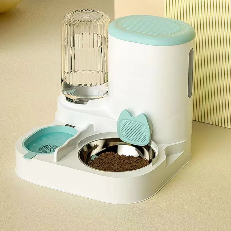 Automatischer Futter- & Wasserspender für Katzen & kleine Hunde – 2-in-1 Napfstation