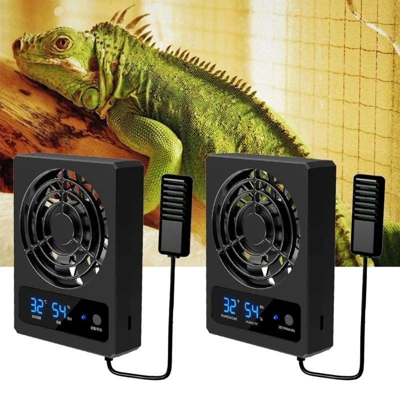 Intelligenter Terrarium-Kühlventilator – Mit LED-Temperaturanzeige & Automatischer Steuerung | Für Reptilien & Amphibien