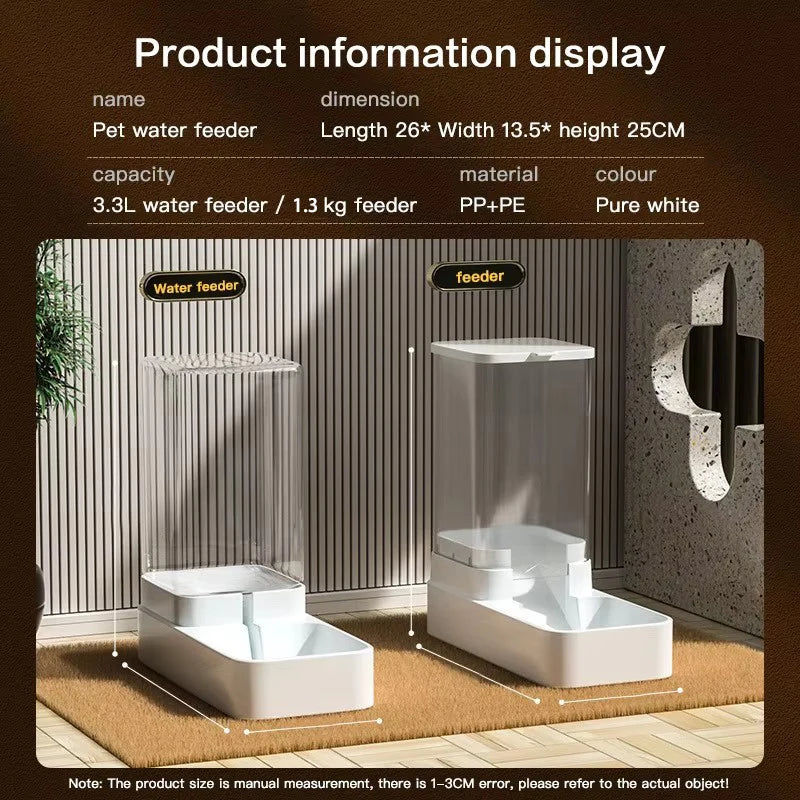 Automatischer Katzen- & Hundefutterspender mit Wasserbehälter – 3.8L/3.3L, BPA-frei, Schwerkraftsystem