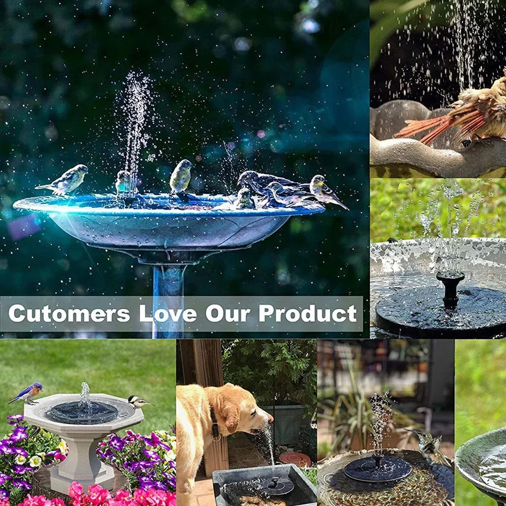 Solar Springbrunnen für Garten, Teich & Vogelbad – Mini-Solarpumpe mit Düsenaufsätzen