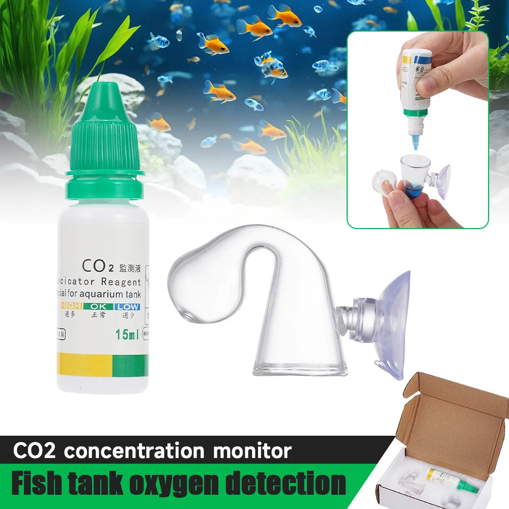 Aquarium CO₂-Testlösung 15 ml – CO₂ Indikator für Drop Checker | Langzeitüberwachung für Aquarienpflanzen & Fische