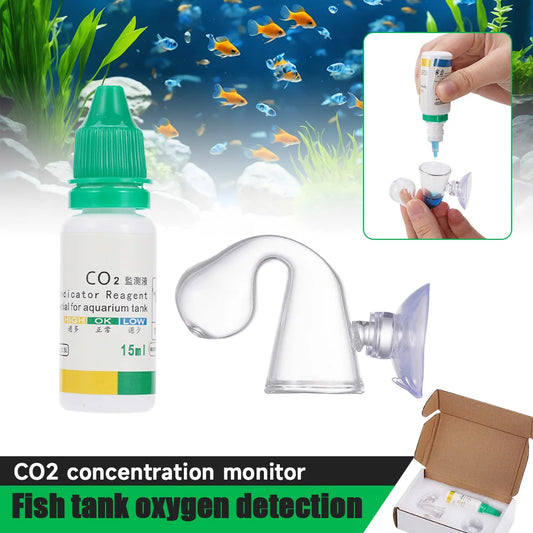 Aquarium CO₂-Testlösung 15 ml – CO₂ Indikator für Drop Checker | Langzeitüberwachung für Aquarienpflanzen & Fische