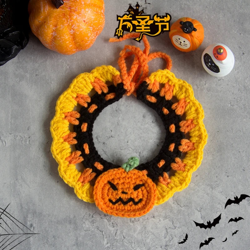 🎃🐱 Halloween Halstuch für Katzen & kleine Hunde – Süßes Kostüm mit Schal & Kragen