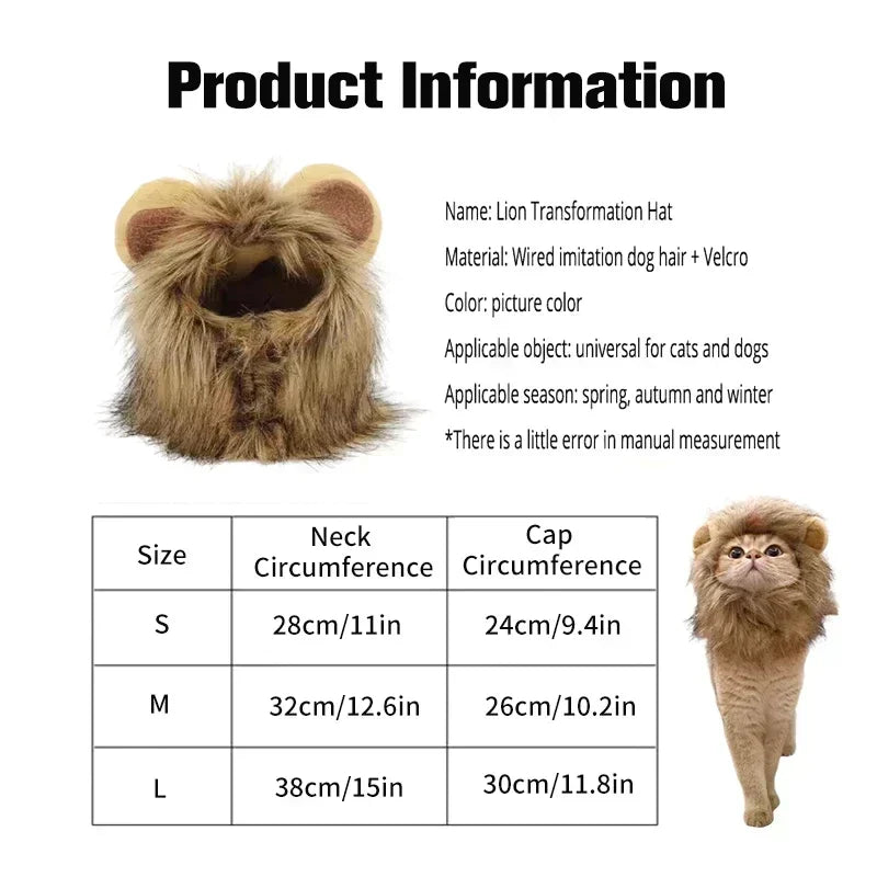🦁🐾 Löwenmähne für Katzen & Hunde – Lustige Verkleidung für Halloween, Weihnachten & Partys