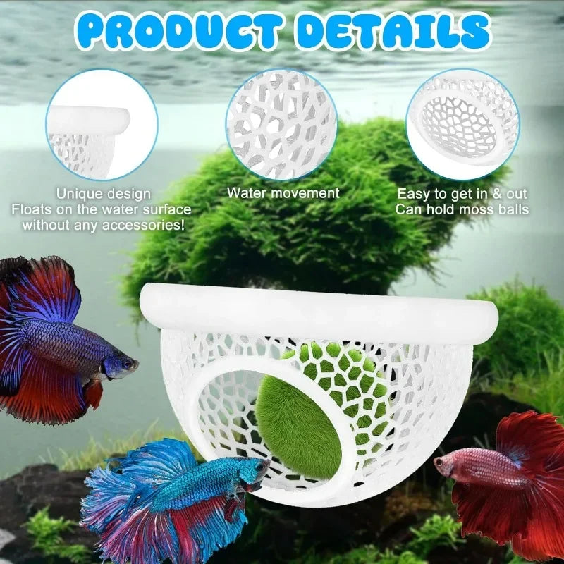 Aquarium Schwimmhöhle 3-in-1 – Betta & Garnelen Versteck, Futterring & Ruheplatz | Schwimmende Dekoration