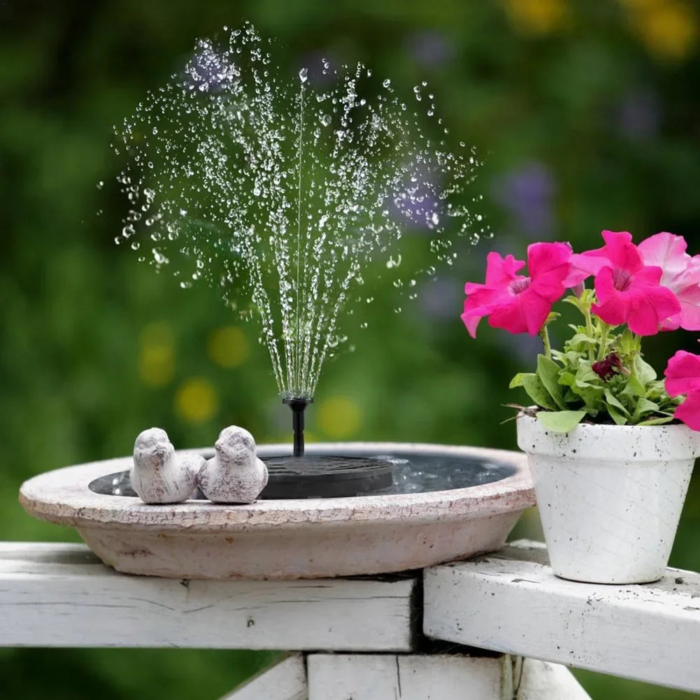 Solar Springbrunnen für Garten, Teich & Vogelbad – Mini-Solarpumpe mit Düsenaufsätzen