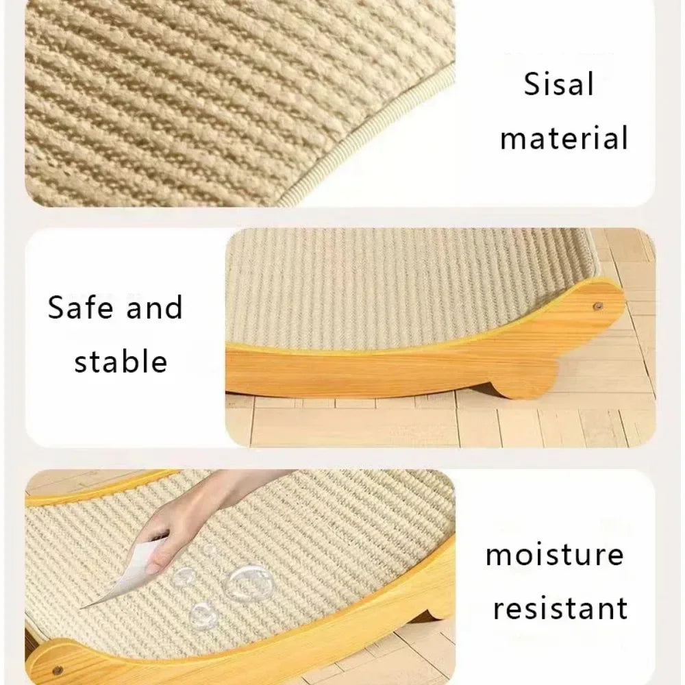 Katzen Kratzbrett & Bett – Abnehmbar, Strapazierfähig, Multifunktional aus Sisal & Holz
