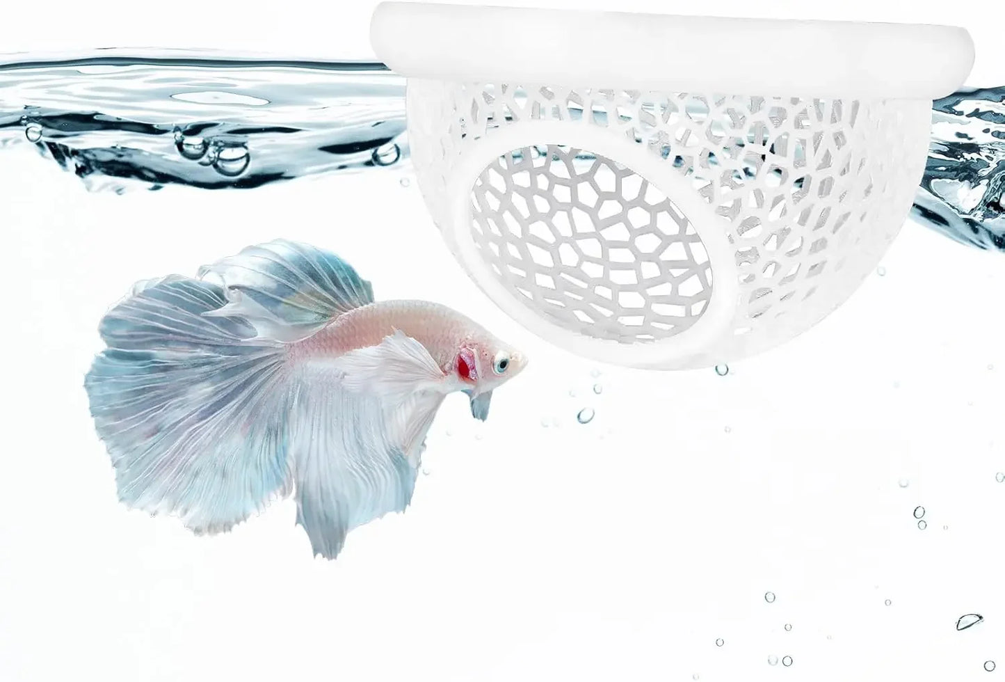 Aquarium Schwimmhöhle 3-in-1 – Betta & Garnelen Versteck, Futterring & Ruheplatz | Schwimmende Dekoration