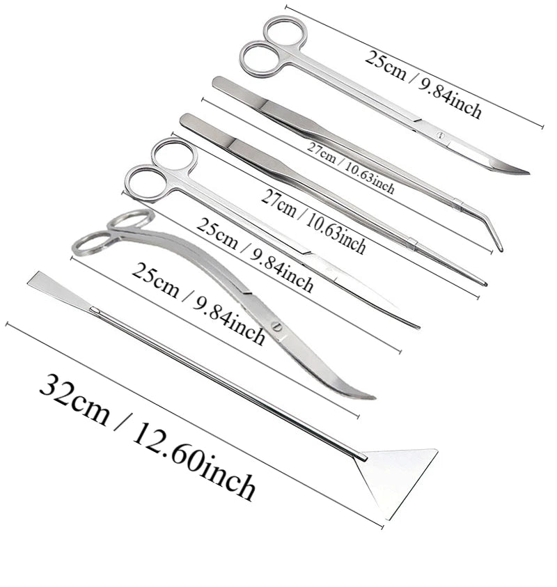 Aquarium Accessories Hard Stainless Steel Aquarium Tool Scissor Tweezers Plants Wave Scissors Fish Tank Shovels Cleaner Supplies