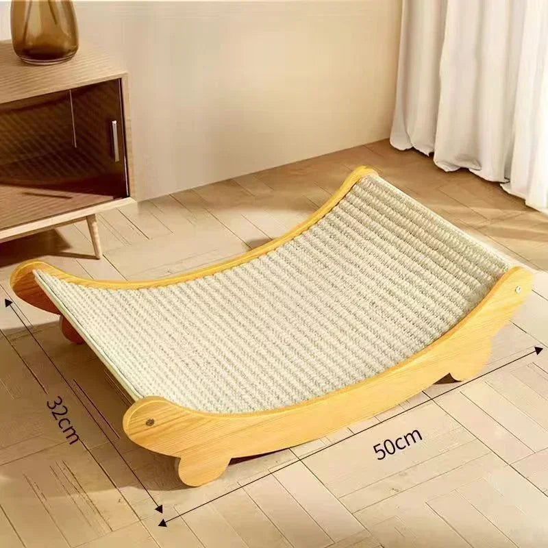 Katzen Kratzbrett & Bett – Abnehmbar, Strapazierfähig, Multifunktional aus Sisal & Holz