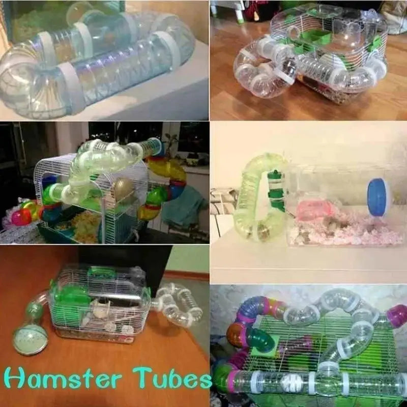 Hamster Tunnel-Set – U-förmige Kunststoffröhren für Käfigerweiterung & Spielspaß | DIY Röhrensystem für Goldhamster