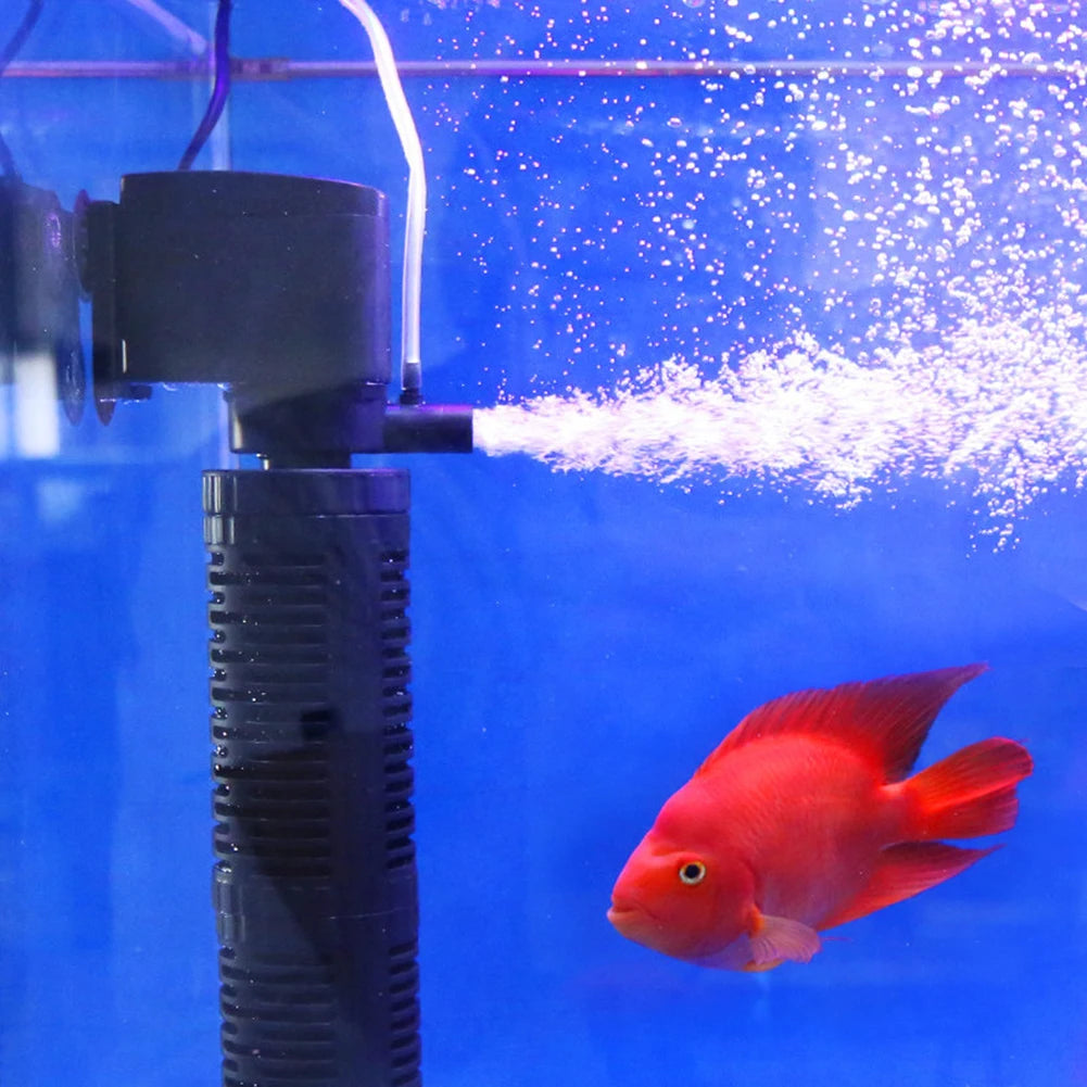 3-in-1 Aquarium Innenfilter – Leiser Unterwasserfilter mit Sauerstoffzufuhr & Wasserreinigung | 300–400 L/h
