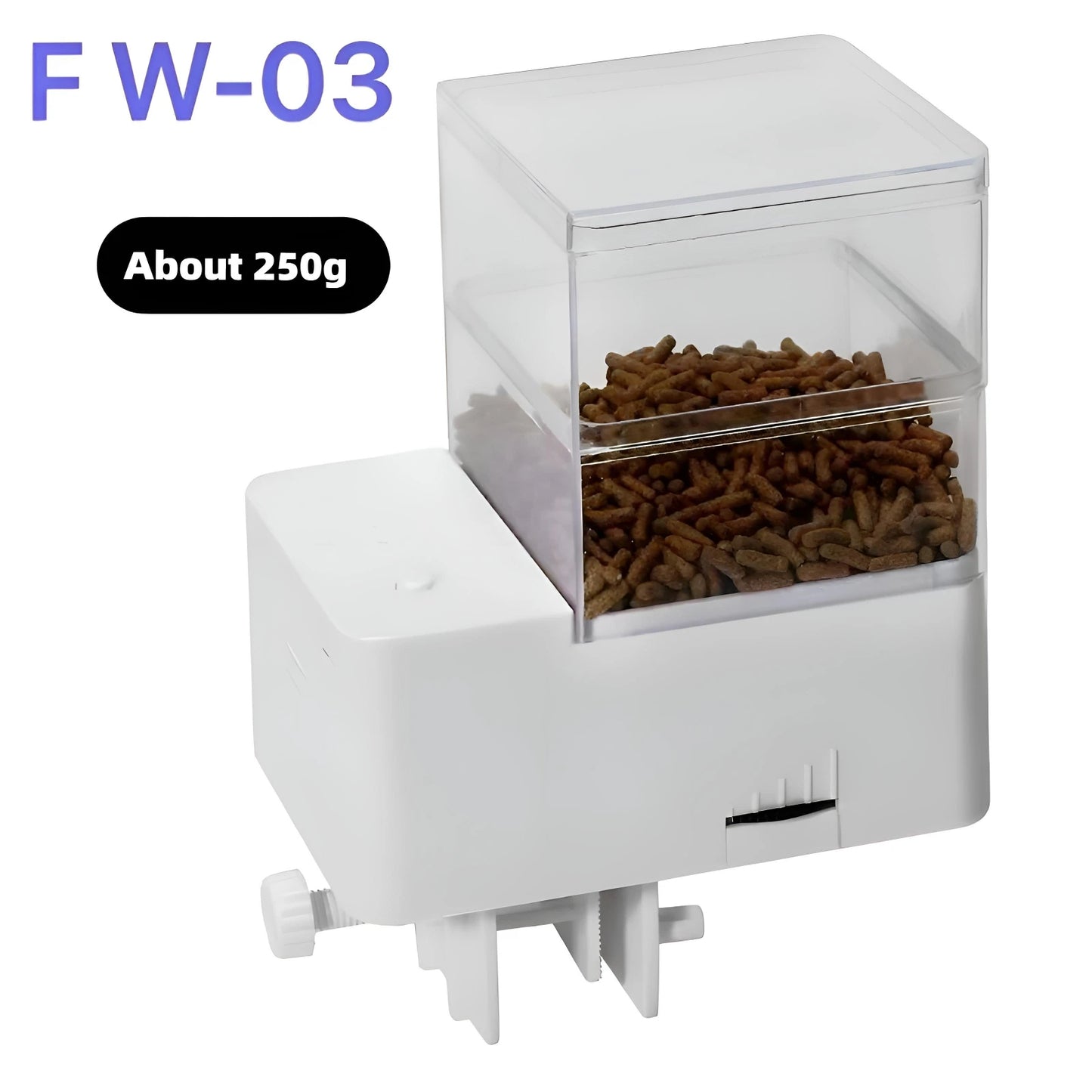 Automatischer Futterautomat für Aquarien – Intelligenter Fisch- & Schildkrötenfutterspender mit 4-Timer-Einstellungen, 250 g
