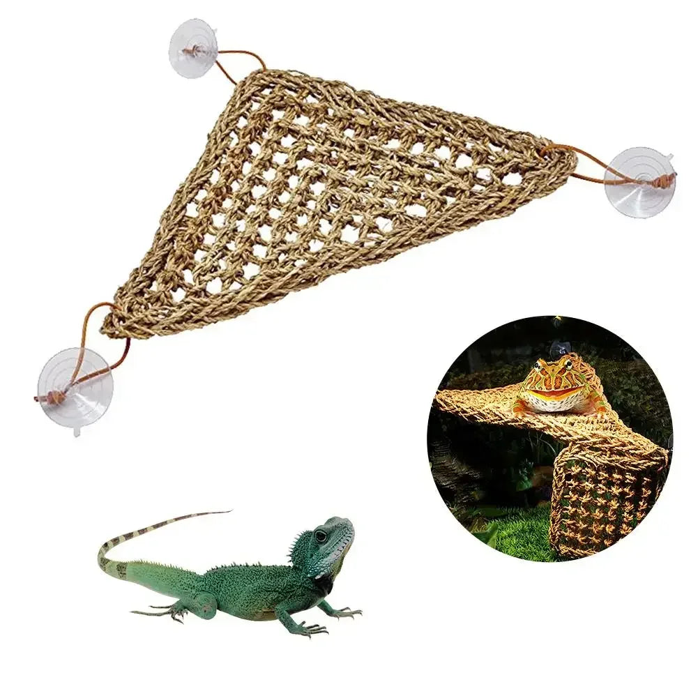 Reptilien-Hängematte aus Seegras – Natürliche Kletter- & Liegefläche für Echsen, Hamster & Kleintiere