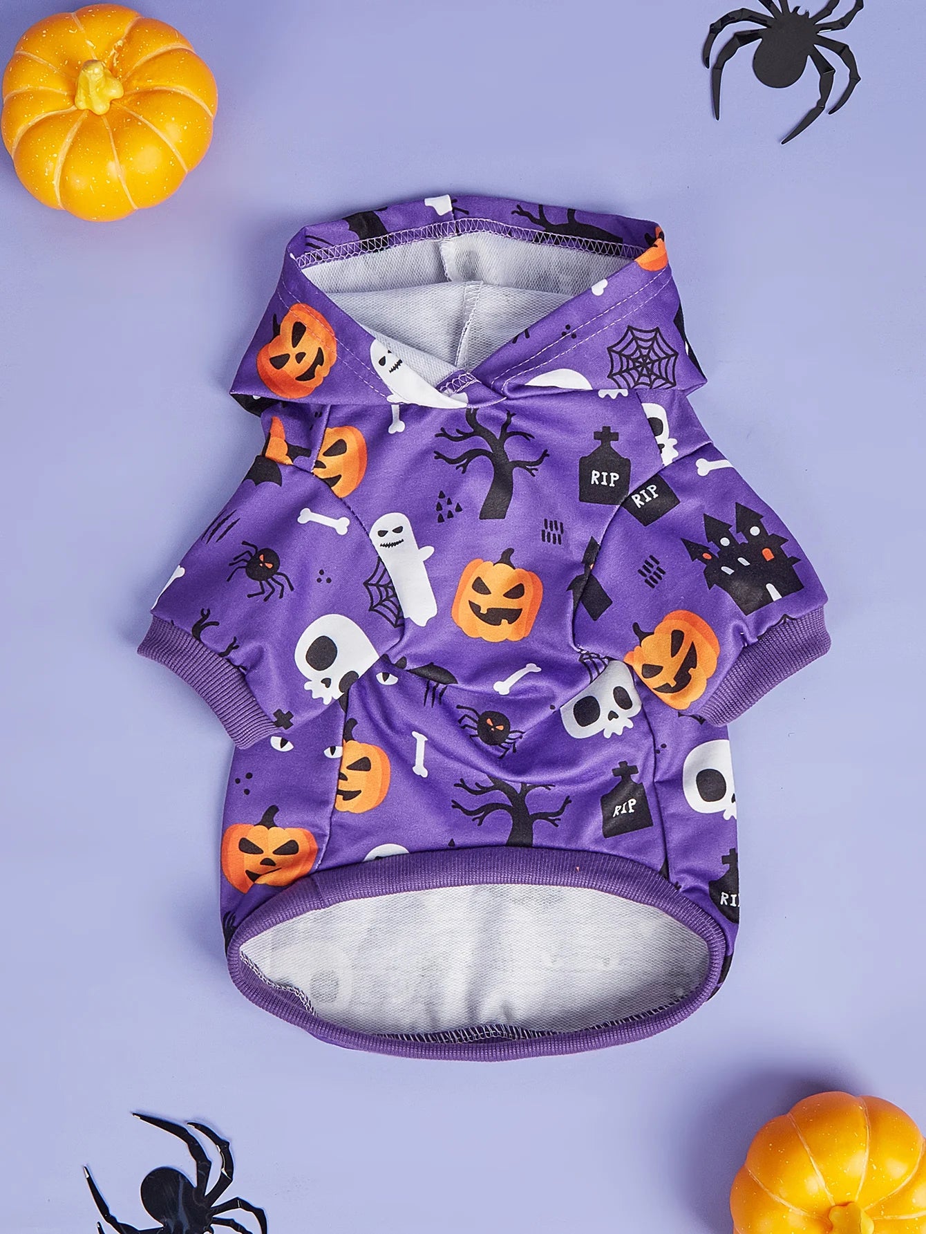🎃🐕 Halloween Hundekostüm – Warmer Hoodie für kleine Hunde wie Französische Bulldogge, Mops & Terrier