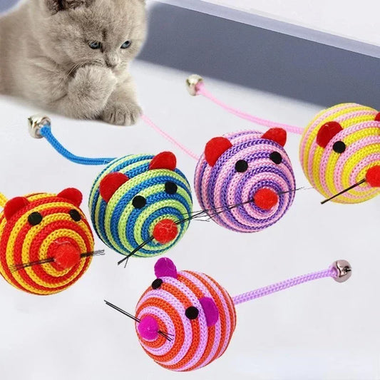 Katzenspielzeug Maus mit Glocke – Interaktives Beiß- & Spielzeug, Robust & Zufällige Farbe