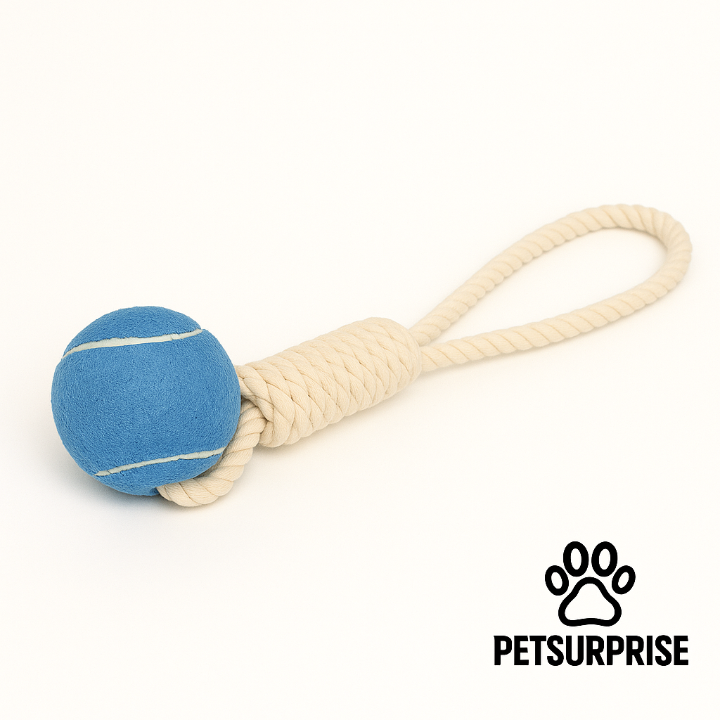 Hundespielzeug mit Tennisball – Robustes Baumwollseil, Kaubeständig & Interaktives Training für alle Hunde