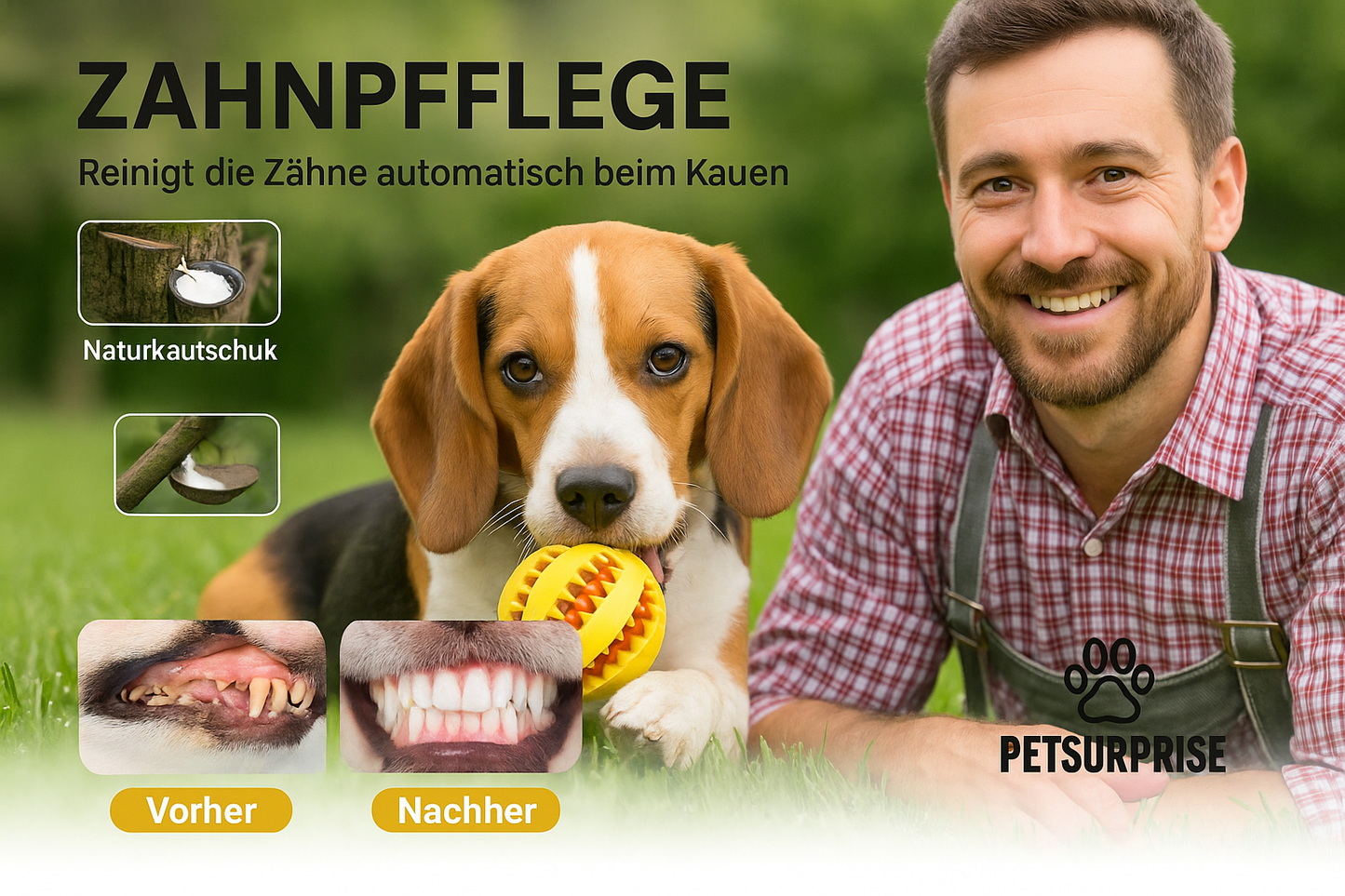Interaktiver Hundeball aus Gummi – Für alle Rassen