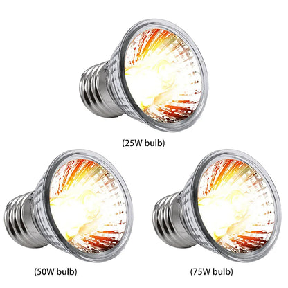 UVA+UVB Reptilienlampe 25W / 50W / 75W – Heiz- & Sonnenlampe für Schildkröten, Echsen & Amphibien